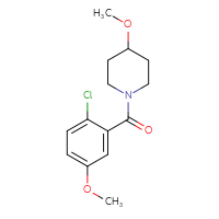 Chemical structure of 1-(2-chloro-5-methoxybenzoyl)-4-methoxypiperidine - CSSB06403560149