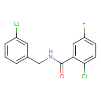 Chemical structure of 2-chloro-N-[(3-chlorophenyl)methyl]-5-fluorobenzamide - CSSB00048415237