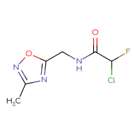 Chemical structure of 2-chloro-2-fluoro-N-[(3-methyl-1,2,4-oxadiazol-5-yl)methyl]acetamide - CSSB09888848604