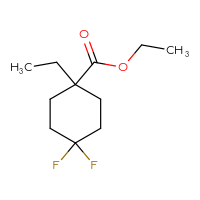 Chemical structure of ethyl 1-ethyl-4,4-difluorocyclohexane-1-carboxylate - CSSB00103305736
