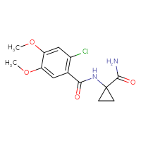 Chemical structure of N-(1-carbamoylcyclopropyl)-2-chloro-4,5-dimethoxybenzamide - CSSB01645628865