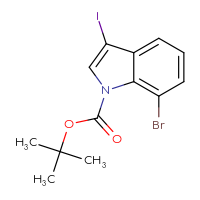 Chemical structure of tert-butyl 7-bromo-3-iodo-1H-indole-1-carboxylate - CSSB00015926741