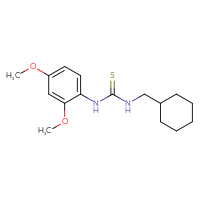 Chemical structure of 1-(cyclohexylmethyl)-3-(2,4-dimethoxyphenyl)thiourea - CSSB02269465182