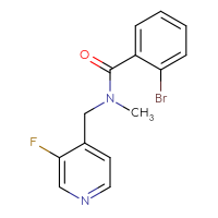 Chemical structure of 2-bromo-N-[(3-fluoropyridin-4-yl)methyl]-N-methylbenzamide - CSSB02231353090