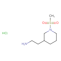 Chemical structure of 2-(1-methanesulfonylpiperidin-3-yl)ethan-1-amine hydrochloride - CSSB00015187235