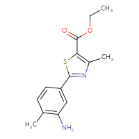 Chemical structure of ethyl 2-(3-amino-4-methylphenyl)-4-methyl-1,3-thiazole-5-carboxylate - CSSB06591425586