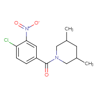 Chemical structure of 1-(4-chloro-3-nitrobenzoyl)-3,5-dimethylpiperidine - CSSB00028355237