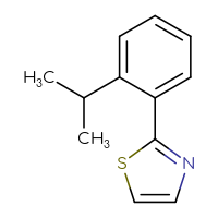 Chemical structure of 2-[2-(propan-2-yl)phenyl]-1,3-thiazole - CSSB03293206448