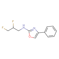 Chemical structure of N-(2,3-difluoropropyl)-4-phenyl-1,3-oxazol-2-amine - CSSB21495881788