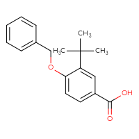 Chemical structure of 4-(benzyloxy)-3-tert-butylbenzoic acid - CSSB00010114009