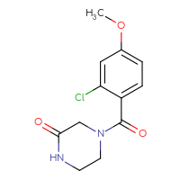 Chemical structure of 4-(2-chloro-4-methoxybenzoyl)piperazin-2-one - CSSB02005615649