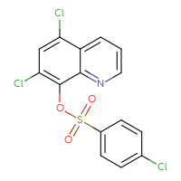 Chemical structure of 5,7-dichloroquinolin-8-yl 4-chlorobenzene-1-sulfonate - CSSB00027636663