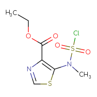 Chemical structure of ethyl 5-[(chlorosulfonyl)(methyl)amino]-1,3-thiazole-4-carboxylate - CSSB14992069996
