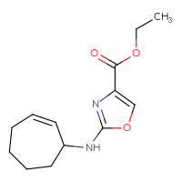Chemical structure of ethyl 2-[(cyclohept-2-en-1-yl)amino]-1,3-oxazole-4-carboxylate - CSSB01195454205