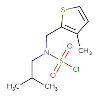 Chemical structure of N-(2-methylpropyl)-N-[(3-methylthiophen-2-yl)methyl]sulfamoyl chloride - CSSB06263816719