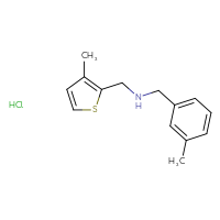 Chemical structure of [(3-methylphenyl)methyl][(3-methylthiophen-2-yl)methyl]amine hydrochloride - CSSB02495366260