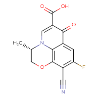 Chemical structure of (2S)-6-cyano-7-fluoro-2-methyl-10-oxo-4-oxa-1-azatricyclo[7.3.1.0⁵,¹³]trideca-5(13),6,8,11-tetraene-11-carboxylic acid - CSSB20785370442