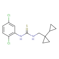 Chemical structure of 3-({[1,1'-bi(cyclopropane)]-1-yl}methyl)-1-(2,5-dichlorophenyl)thiourea - CSSB21432464490