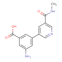 Chemical structure of 3-amino-5-[5-(methylcarbamoyl)pyridin-3-yl]benzoic acid - CSSB06593737205