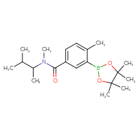 Chemical structure of N,4-dimethyl-N-(3-methylbutan-2-yl)-3-(4,4,5,5-tetramethyl-1,3,2-dioxaborolan-2-yl)benzamide - CSSB00360351464