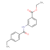 Chemical structure of ethyl 3-(4-ethylbenzamido)benzoate - CSSB00121635268