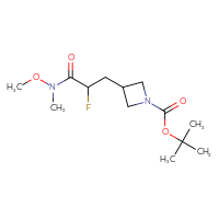 Chemical structure of tert-butyl 3-{2-fluoro-2-[methoxy(methyl)carbamoyl]ethyl}azetidine-1-carboxylate - CSSB01395049411
