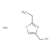 Chemical structure of 4-(bromomethyl)-2-ethyl-1,3-thiazole hydrobromide - CSSB00159270187