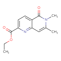 Chemical structure of ethyl 6,7-dimethyl-5-oxo-5,6-dihydro-1,6-naphthyridine-2-carboxylate - CSSB00160573039