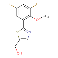 Chemical structure of [2-(3,5-difluoro-2-methoxyphenyl)-1,3-thiazol-5-yl]methanol - CSSB06581389713