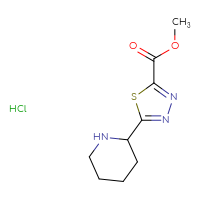 Chemical structure of methyl 5-(piperidin-2-yl)-1,3,4-thiadiazole-2-carboxylate hydrochloride - CSSB02125399518