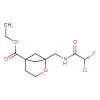 Chemical structure of ethyl 1-[(2-chloro-2-fluoroacetamido)methyl]-2-oxabicyclo[3.1.1]heptane-5-carboxylate - CSSB21332123760