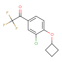 Chemical structure of 1-(3-chloro-4-cyclobutoxyphenyl)-2,2,2-trifluoroethan-1-one - CSSB21103685232