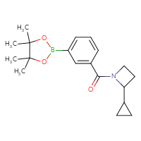 Chemical structure of 2-cyclopropyl-1-[3-(4,4,5,5-tetramethyl-1,3,2-dioxaborolan-2-yl)benzoyl]azetidine - CSSB02195989487