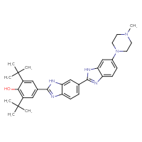 Chemical structure of 2,6-di-tert-butyl-4-{6-[6-(4-methylpiperazin-1-yl)-1H-1,3-benzodiazol-2-yl]-1H-1,3-benzodiazol-2-yl}phenol - CSSB00102527125