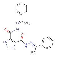 Chemical structure of N'4,N'5-bis[(1E)-1-phenylethylidene]-1H-imidazole-4,5-dicarbohydrazide - CSSB02267483797