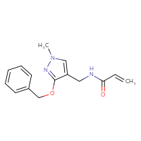 Chemical structure of N-{[3-(benzyloxy)-1-methyl-1H-pyrazol-4-yl]methyl}prop-2-enamide - CSSB06433636273
