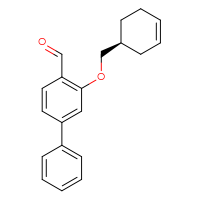 Chemical structure of 3-{[(1S)-cyclohex-3-en-1-yl]methoxy}-[1,1'-biphenyl]-4-carbaldehyde - CSSB21349247355