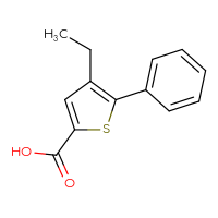 Chemical structure of 4-ethyl-5-phenylthiophene-2-carboxylic acid - CSSB00011246622