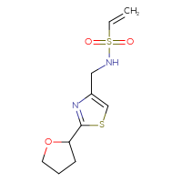 Chemical structure of N-{[2-(oxolan-2-yl)-1,3-thiazol-4-yl]methyl}ethene-1-sulfonamide - CSSB06430018848
