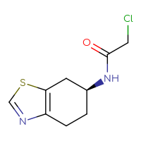 Chemical structure of 2-chloro-N-[(6S)-4,5,6,7-tetrahydro-1,3-benzothiazol-6-yl]acetamide - CSSB09888514871