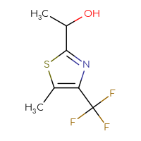 Chemical structure of 1-[5-methyl-4-(trifluoromethyl)-1,3-thiazol-2-yl]ethan-1-ol - CSSB00118359303
