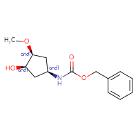 Chemical structure of rac-benzyl N-[(1R,3S,4R)-3-hydroxy-4-methoxycyclopentyl]carbamate - CSSB20620680215