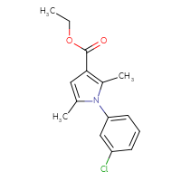 Chemical structure of ethyl 1-(3-chlorophenyl)-2,5-dimethyl-1H-pyrrole-3-carboxylate - CSSB15078477221
