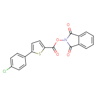 Chemical structure of 1,3-dioxo-2,3-dihydro-1H-isoindol-2-yl 5-(4-chlorophenyl)thiophene-2-carboxylate - CSSB00116225193