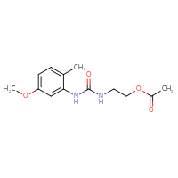Chemical structure of 2-{[(5-methoxy-2-methylphenyl)carbamoyl]amino}ethyl acetate - CSSB01410059260