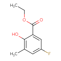 Chemical structure of ethyl 5-fluoro-2-hydroxy-3-methylbenzoate - CSSB00000082658
