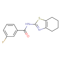Chemical structure of 3-fluoro-N-(4,5,6,7-tetrahydro-1,3-benzothiazol-2-yl)benzamide - CSSB00026276403
