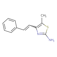 Chemical structure of 5-methyl-4-(2-phenylethenyl)-1,3-thiazol-2-amine - CSSB06770830975