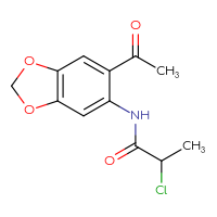 Chemical structure of N-(6-acetyl-2H-1,3-benzodioxol-5-yl)-2-chloropropanamide - CSSB00025736779