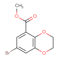 Chemical structure of methyl 7-bromo-2,3-dihydro-1,4-benzodioxine-5-carboxylate - CSSB00103311381